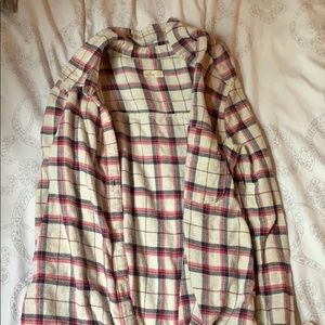 Hollister plaid pink &white button down. Size XS